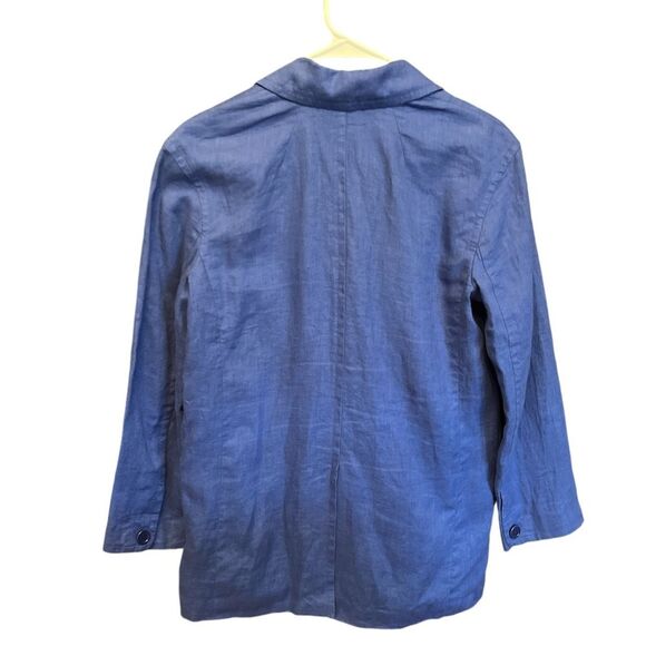 Madewell Double-Breasted Crossover Blazer in 100% Linen blue Women’s Sz XXS NWOT - Picture 7 of 13